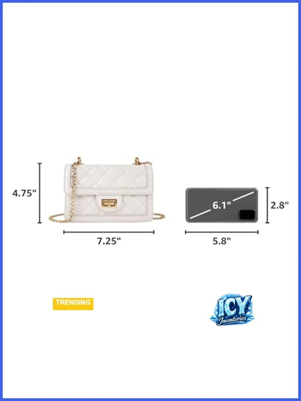 Small Quilted Crossbody Bag Faux Leather Chain Strap Phone Wallet Purse